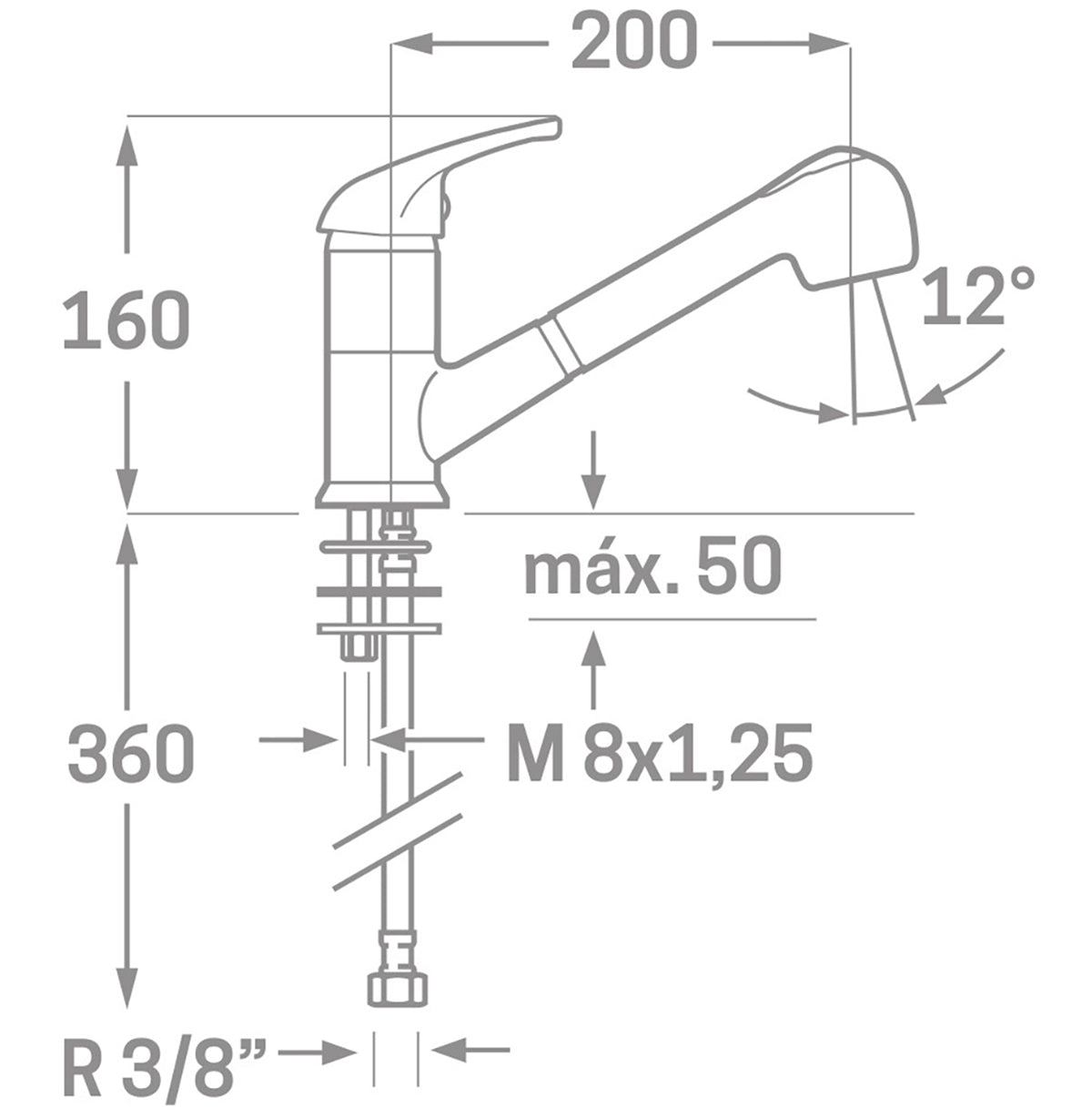 Monomando fregadero extraible Enkel
