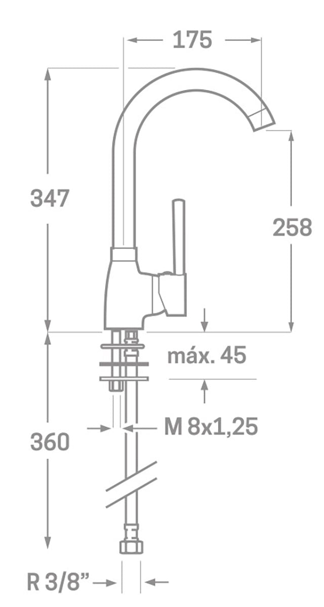 Mitigeur évier vertical sable