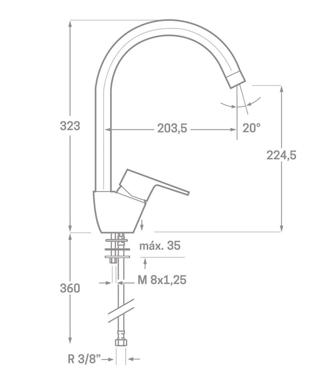 Misturador de pia vertical Balans