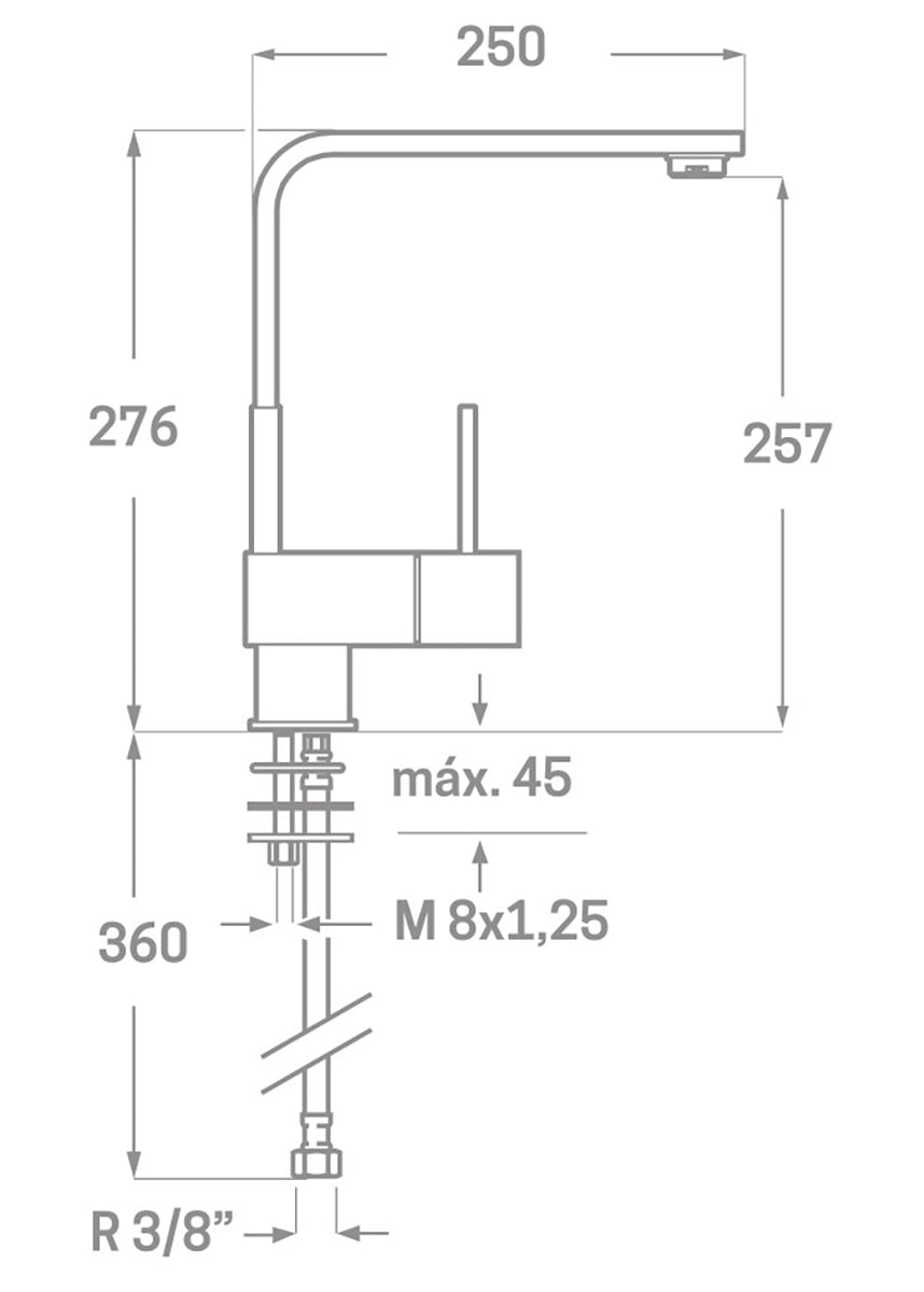 Mitigeur d'évier vertical Kubic
