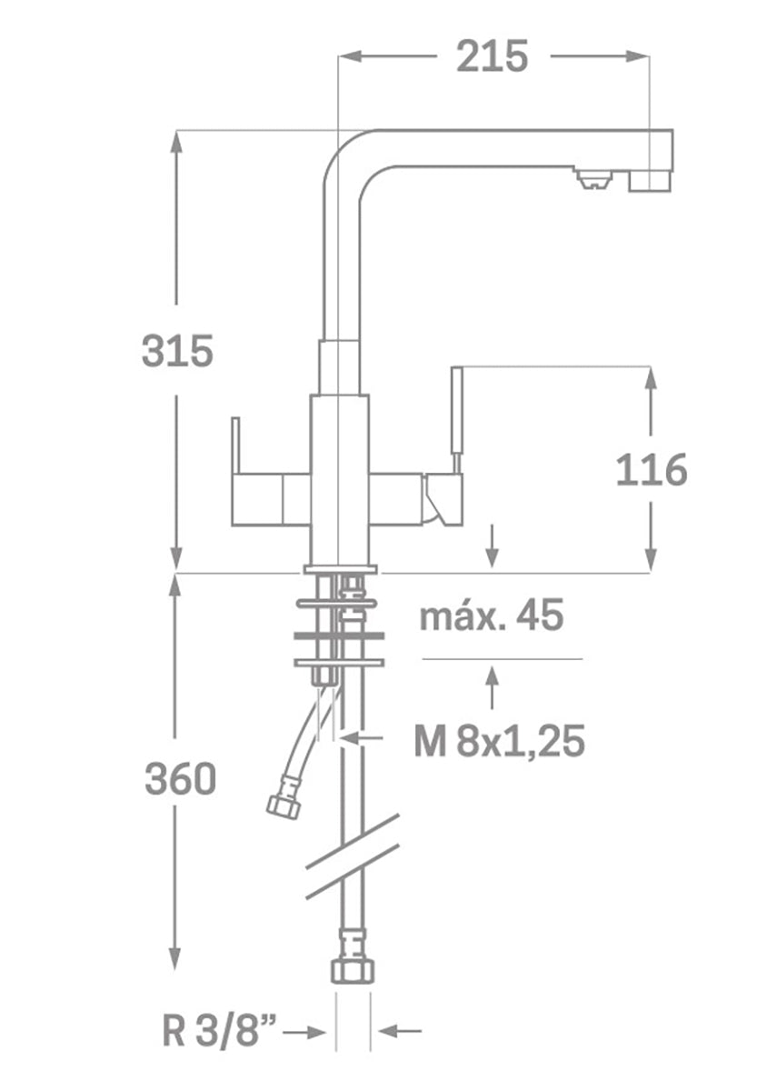 Single-lever osmosis sink
