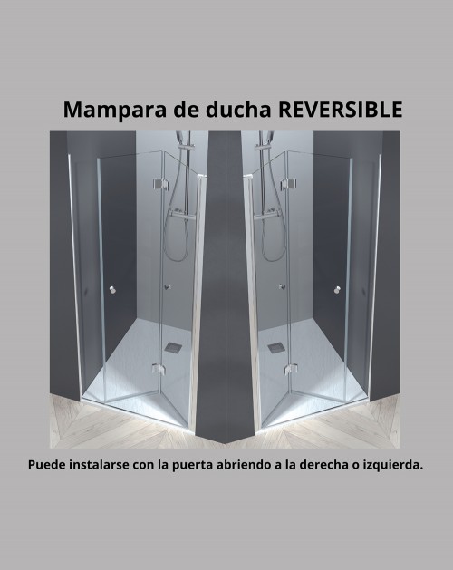 Vera Mampara de Ducha Rectangular Puerta Plegable 1 Fijo Latetal | 6mm  Antical 195cm Altura