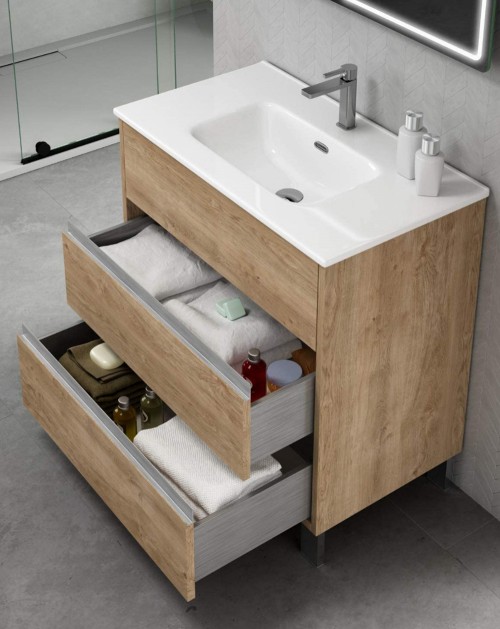 Mueble de baño al suelo con 3 cajones de fondo reducido Siena, 385,00 €