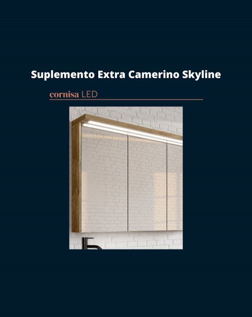 Skyline Camerino de Baño con Espejo | Camerino de Baño con Espejo y  estantes de cristal | Camerino de Baño 60-80-100-120cm.