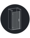 Mampara de ducha frontal con puerta abatible | %shop-name%