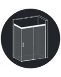 Mampara de ducha rectangular con puerta corredera y lateral fijo | %shop-name%
