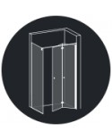 Mampara de ducha rectangular con puerta plegable | %shop-name%