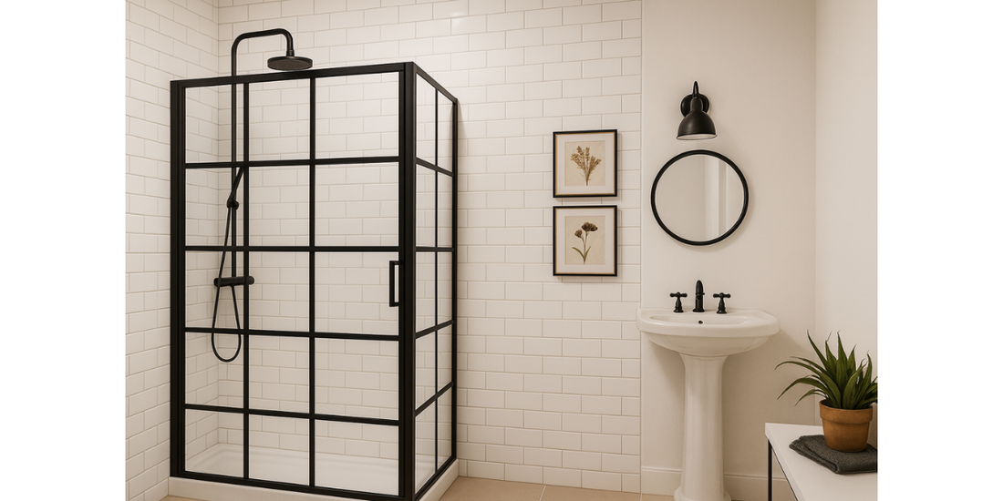 Decorar tu baño con mamparas negras