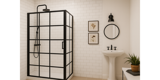 Decorar tu baño con mamparas negras