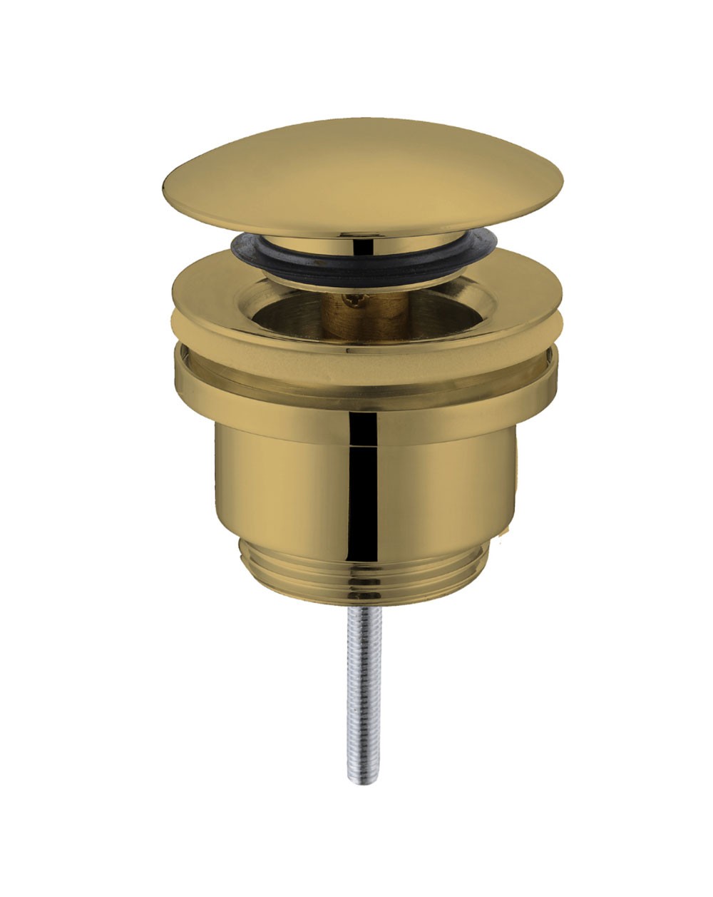 Click clack drain valve | Universal click clack bathroom sink plug | Gold brass - 