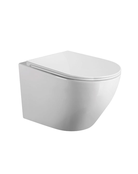 Mercury Wall Hung Rimless Toilet | Glossy White | Ceramic Wall Mounted Toilet