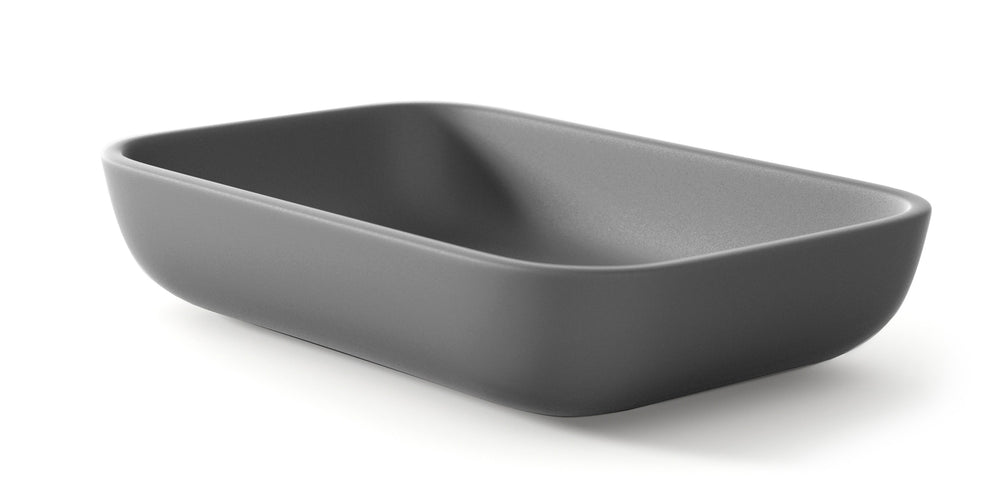 Masai Lavabo sobre Encimera Baño Resina Mineral Recubierta de Poliuretano Acrílico | Lavabo Baño para Encimera de 51x33cm | Mist - 