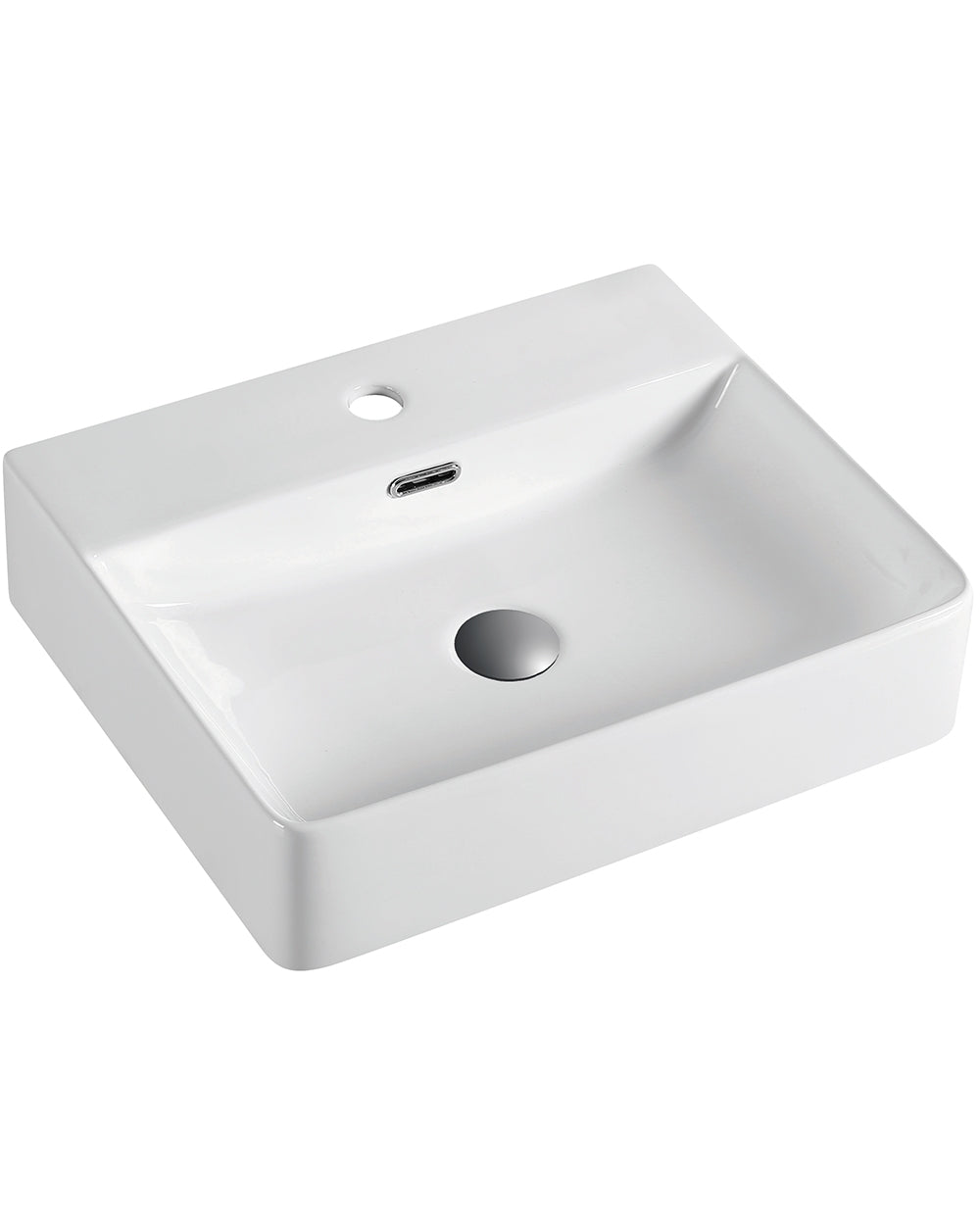 Nove Lavabo Sobre Encimera Cerámico| Lavadero Baño Cerámico Sobremesa | Lavamanos Baño para Encimera Rectangular | 50cm x 42cm - 