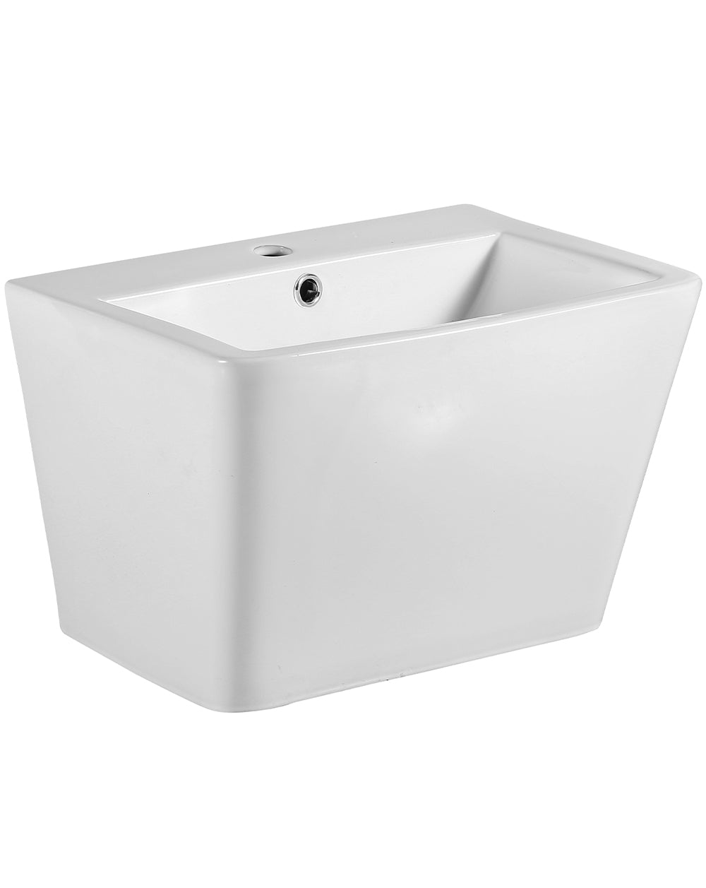 Lavabo Mural Céramique Rectangle Droit CROSS ZEBRA – Petit Format Moderne Avec Robinet Siphon Blanc Pour Salle De Bain WC