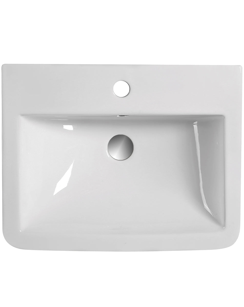 Zero Square White Ceramic Wall Mounted Sink | Square Bathroom Wash Basin | 55cm x 43.5cm 