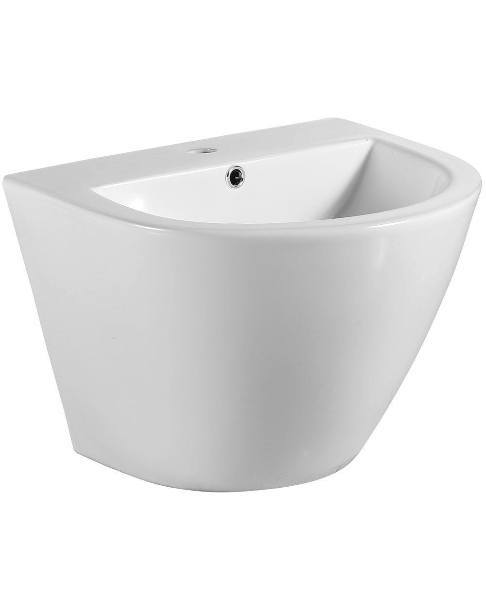 Zero Round White Ceramic Wall Mounted Sink | Round Bathroom Wash Basin | 53.5cm x 44cm  - 