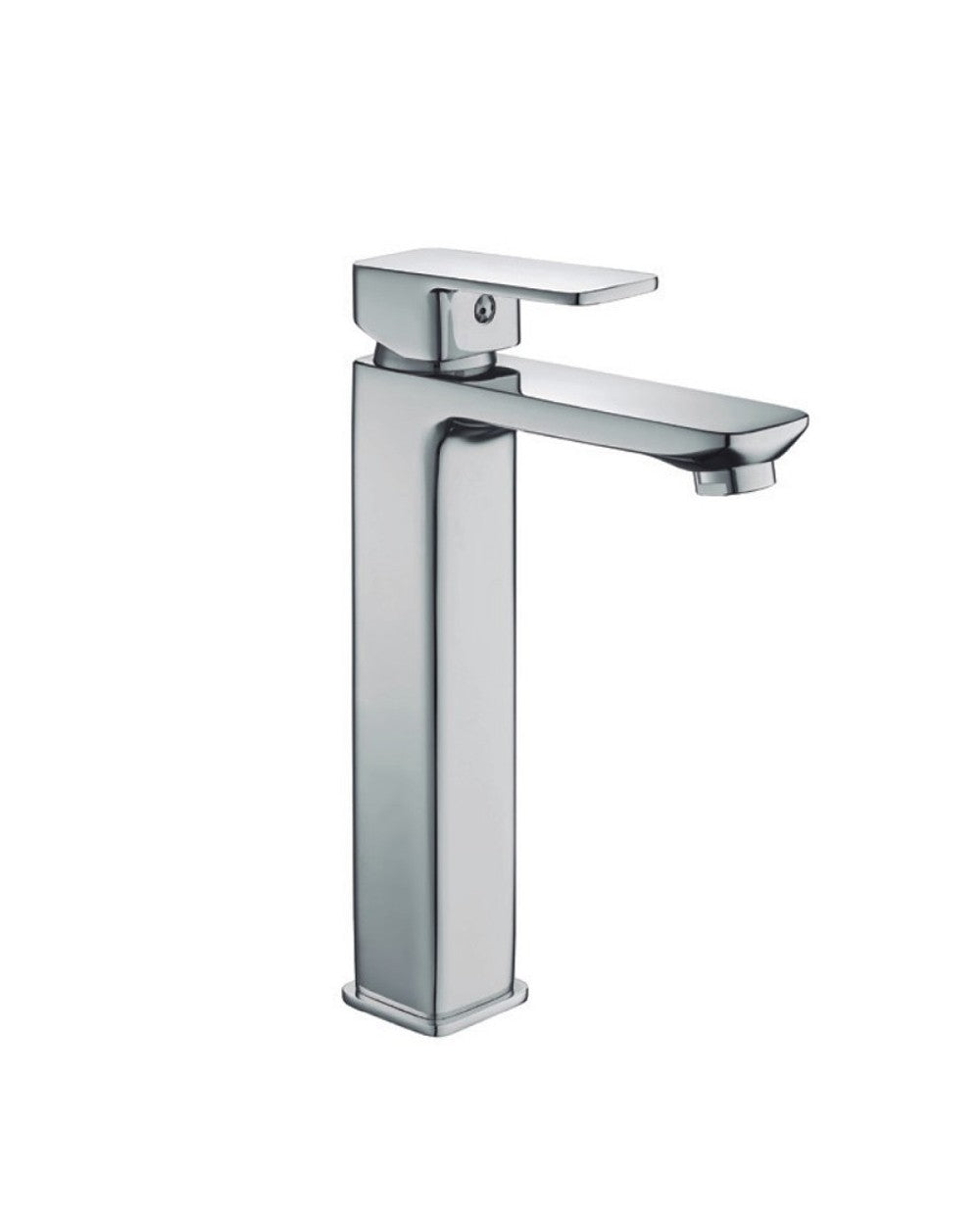 Skara Grifo Alto de Baño Monomando de Fácil Instalación | Grifo de Lavabo Alto para Baño Con Mezclador | Color Cromo-Negro Mate | Cromo - 