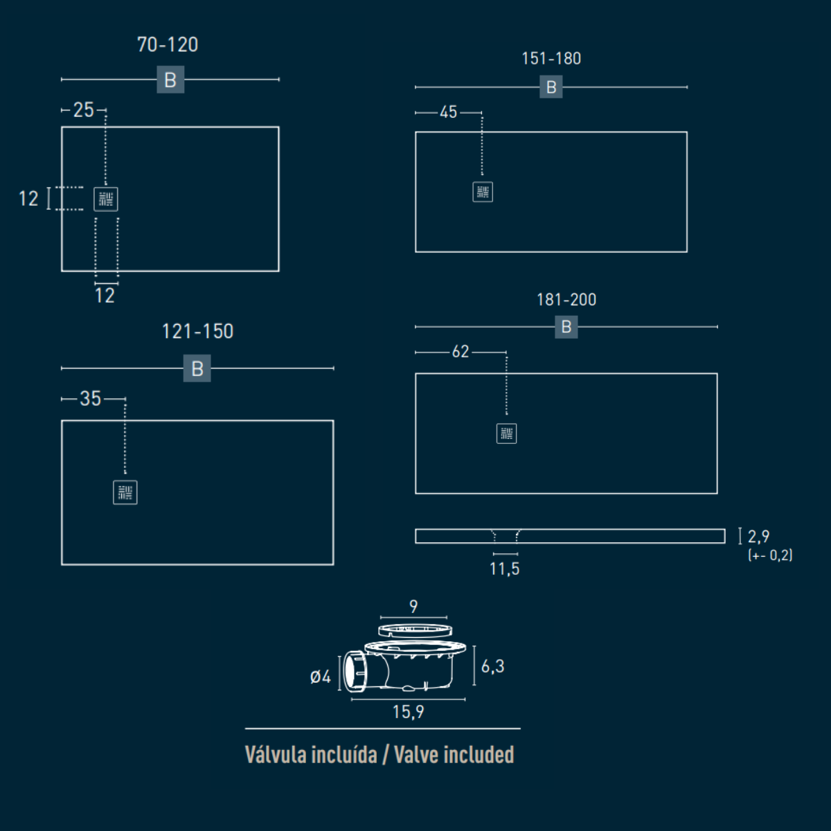 Fornells Plato de Ducha de Resina Extraplano | Antideslizante | Válvula de Desagüe y Rejilla | Antracita