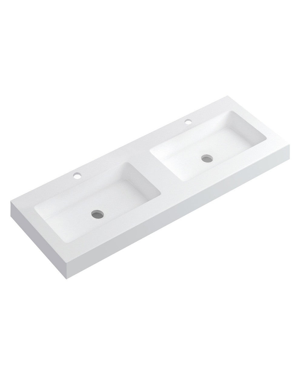 Lavabo con Faldón para Baño Solid Surface Suspendida | Lavabo Flotante (Un Seno Centrado ó 2 Senos)|  Fondo 46cm | Espesor 10cm