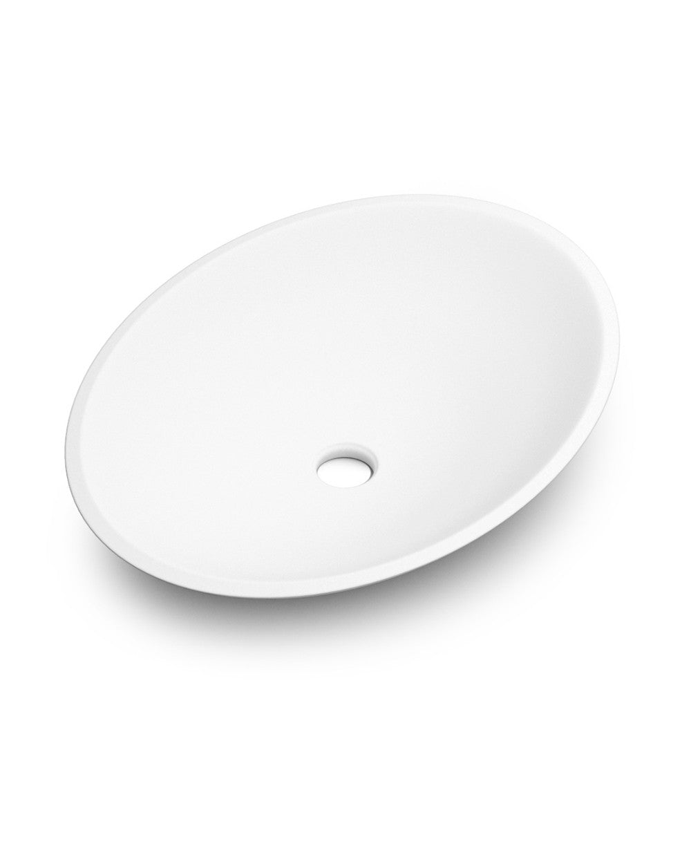 Oval Lavabo Sobre Encimera Solid Surface | Lavadero Baño Sobremesa | 57x41cm - 