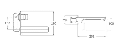 Omnia Grifo de Baño Monomando Empotrado de Fácil Instalación | Grifo de Lavabo Empotrable para Baño con Mezclador | Color Cromo