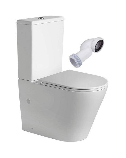 Venus WC Complete Round Toilet | Matt White | Low Tank Toilet with Cistern and Extra Thin Seat