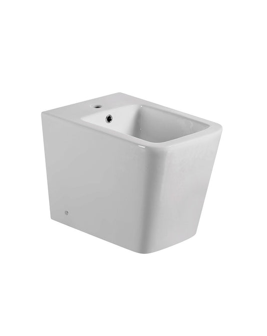 Neptuno Square Complete Toilet | Glossy White | Low Tank Toilet with Cistern and Elbow | Wall Mounted