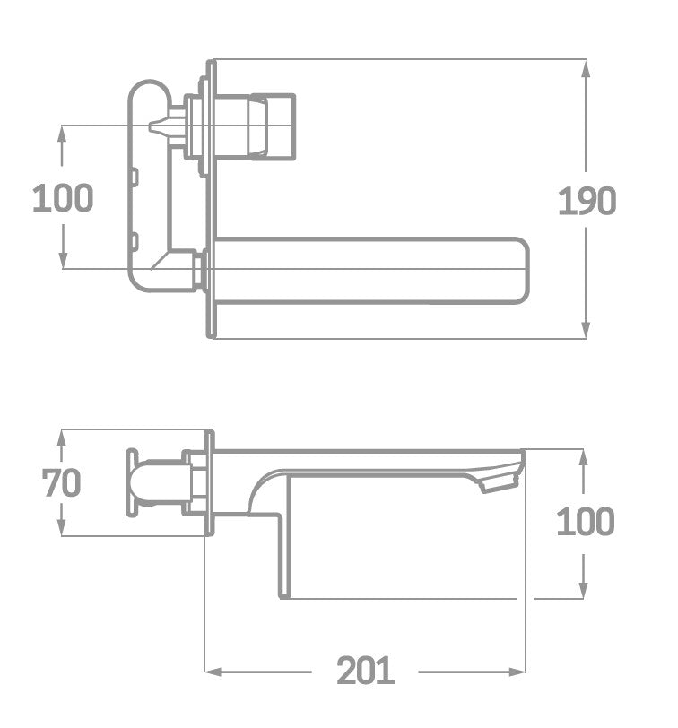 Legend Grifo de Baño Monomando Empotrado de Fácil Instalación | Grifo de Lavabo Empotrable para Baño con Mezclador | Color Cromo