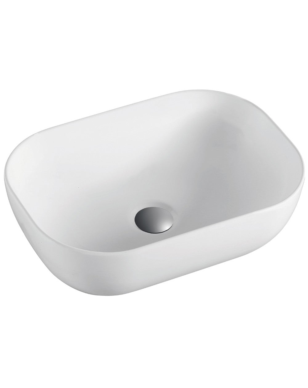 Due Lavabo Sobre Encimera Cerámico Blanco Mate | Lavamanos Baño para Encimera Rectangular | 45,5cm x 33cm