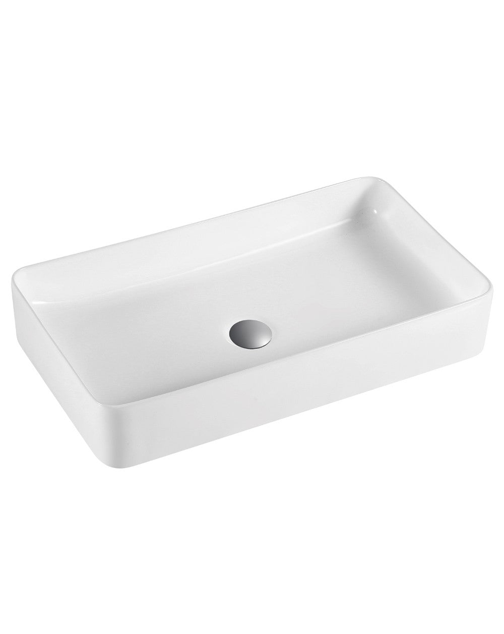 Tre Lavabo Sobre Encimera Cerámico Blanco Brillo| Lavamanos Baño para Encimera Rectangular | 51cm x 35cm - 