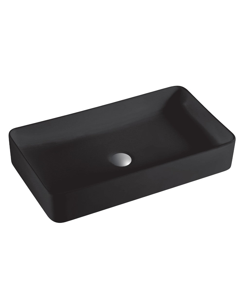 Tre Lavabo Sobre Encimera Cerámico Negro Mate | Lavamanos Baño para Encimera Rectangular | 51cm x 35cm - 