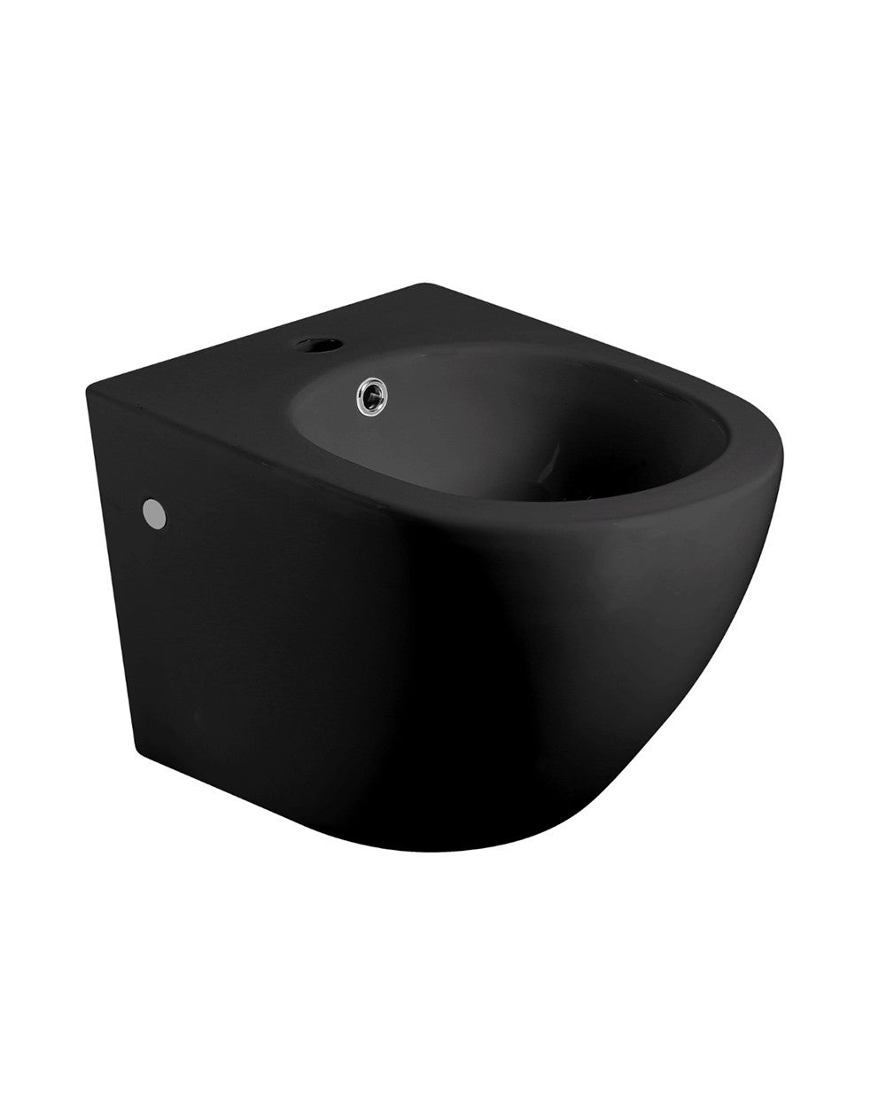 Mercury Ceramic Wall-Hung Bidet | Open-Air Bidet with Reduced Depth Without Round Lid | Matte Black - 