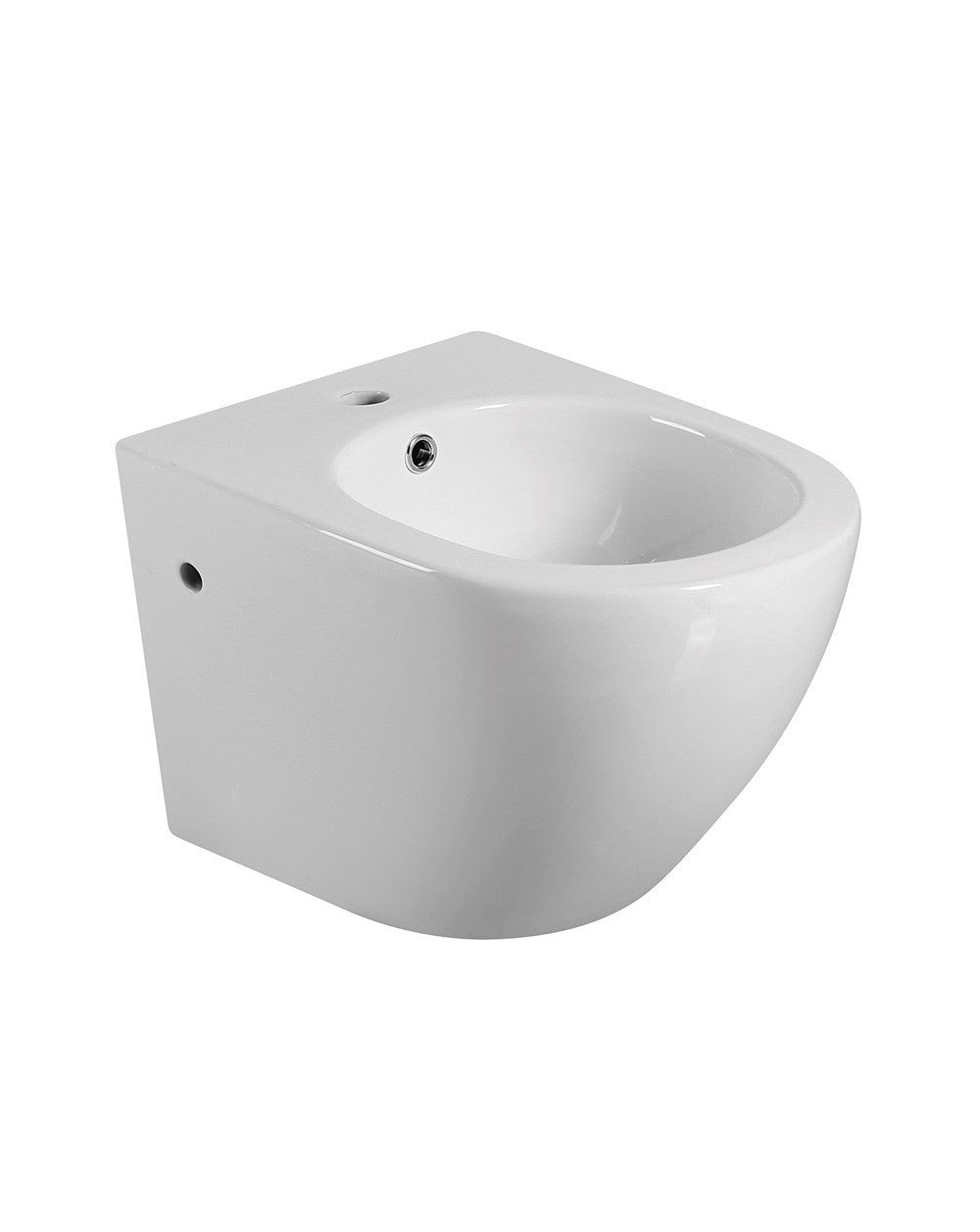 Mercury Ceramic Wall-Hung Bidet | Open-Air Bidet with Reduced Depth Without Round Lid | Glossy White - 