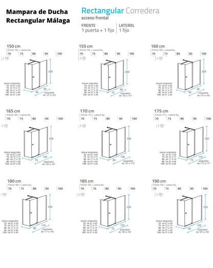 mampara-de-ducha-rectangular-frontal-corredera-1-puerta-1-fijo-negro-malaga-acabado-frente-ducha-transparente-color-perfilería-mamparas-negro-mate-tamaño-frente-de-ducha-malaga-rectangular-190-cm-(adaptable-187-192cm)-tamaño-lateral-de-ducha-malaga-rectangular-70-cm-(adaptable-67-69cm)