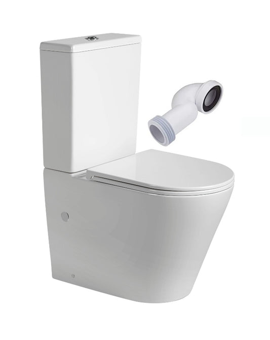 Venus Complete Round Toilet | Glossy White | Low Tank Toilet with Cistern and Extra Slim Seat