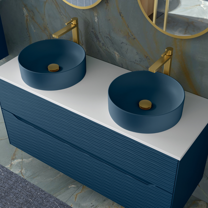 Otto Countertop Washbasin Matte White Ceramic | Oval Countertop Bathroom Sink | 40cm Diameter 