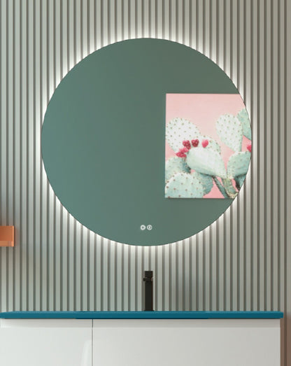 Verona Round Bathroom Wall Mirror | Ambient Light | Touch Sensor On/Off | Round LED Bathroom Mirror 