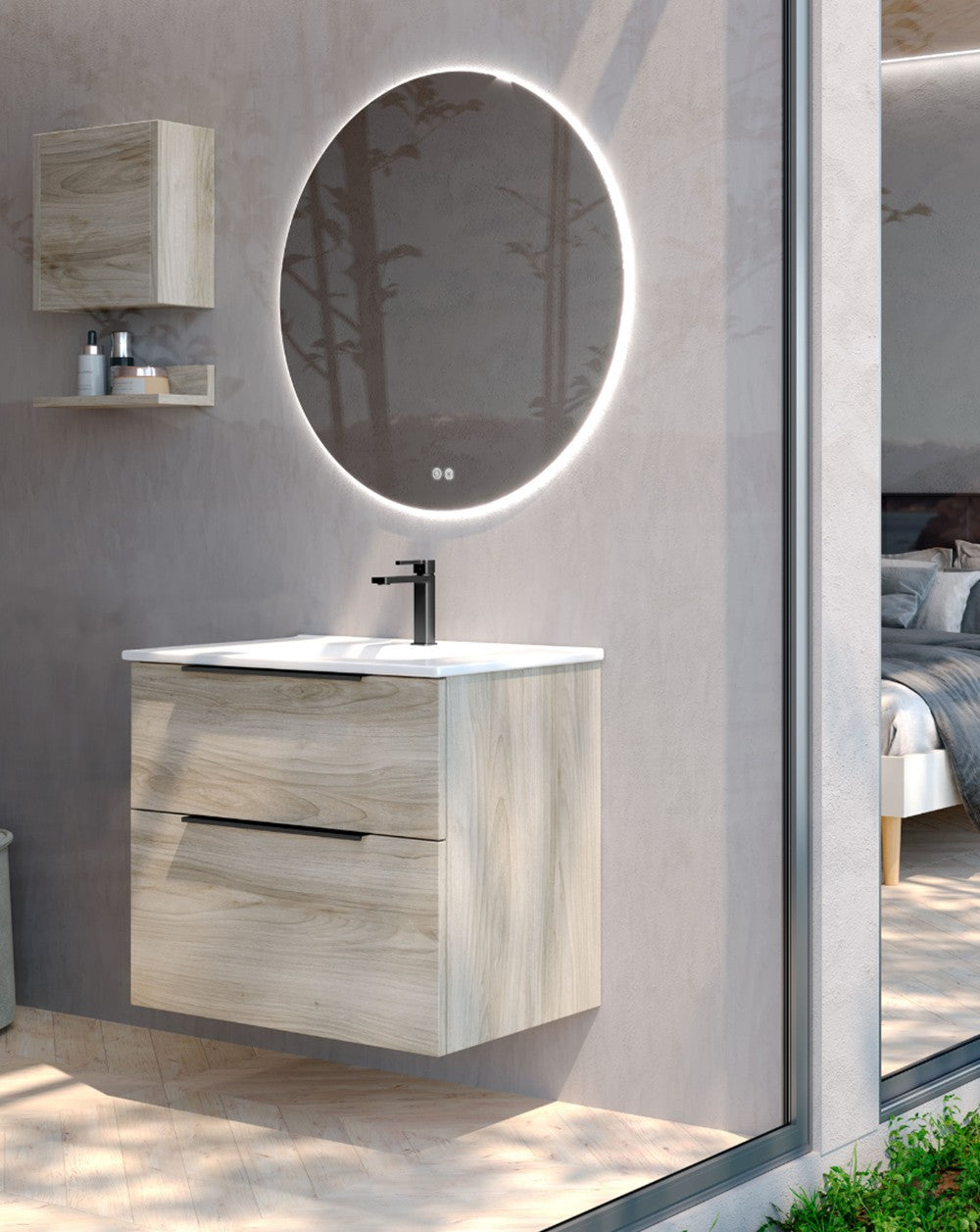 Verona Round Bathroom Wall Mirror | Ambient Light | Touch Sensor On/Off | Round LED Bathroom Mirror 