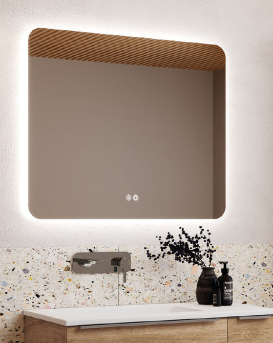 Verona Rectangular Bathroom Wall Mirror | Ambient Light | On/Off Touch Sensor 