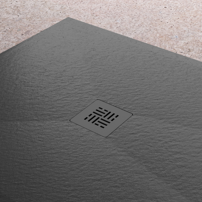 Base de chuveiro de resina extra plana Nice Plus | Antiderrapante | Válvula de drenagem e grelha