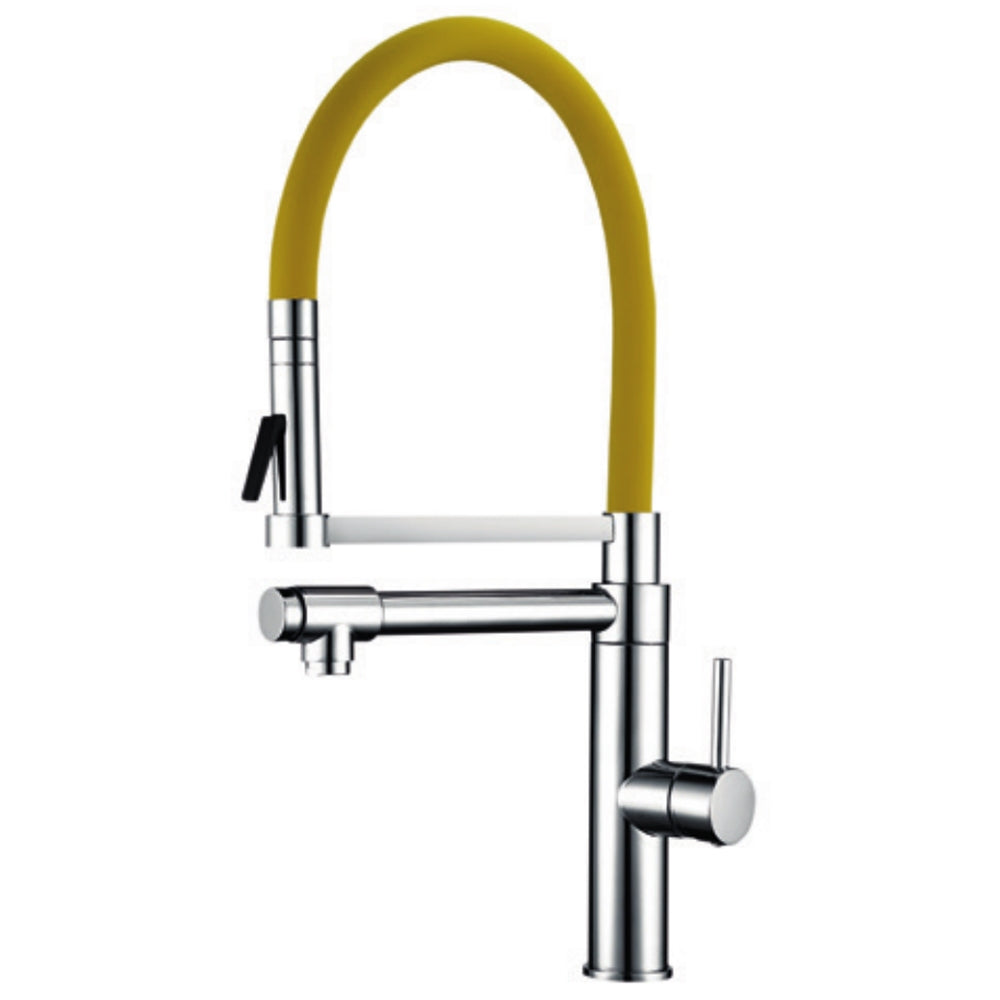 Single-lever sink mixer with vertical pilot spout | Yellow - 