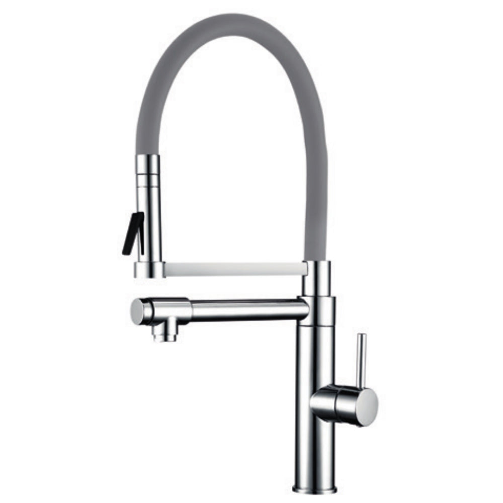 Single-lever sink mixer with vertical pilot spout | Grey - 