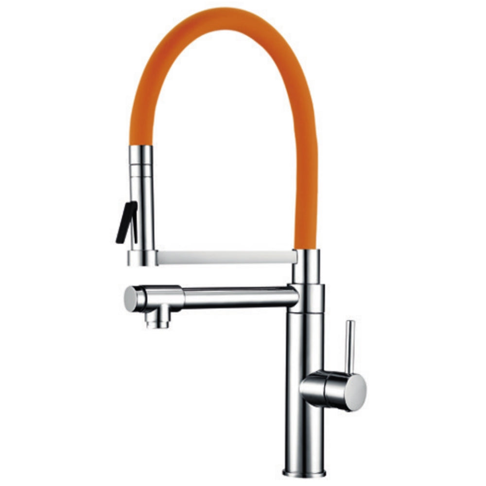 Single-lever sink mixer with vertical pilot spout | Orange - 