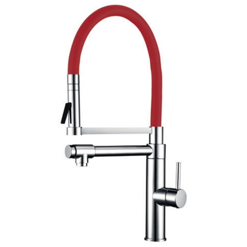 Single-lever sink mixer with vertical pilot spout | Red - 