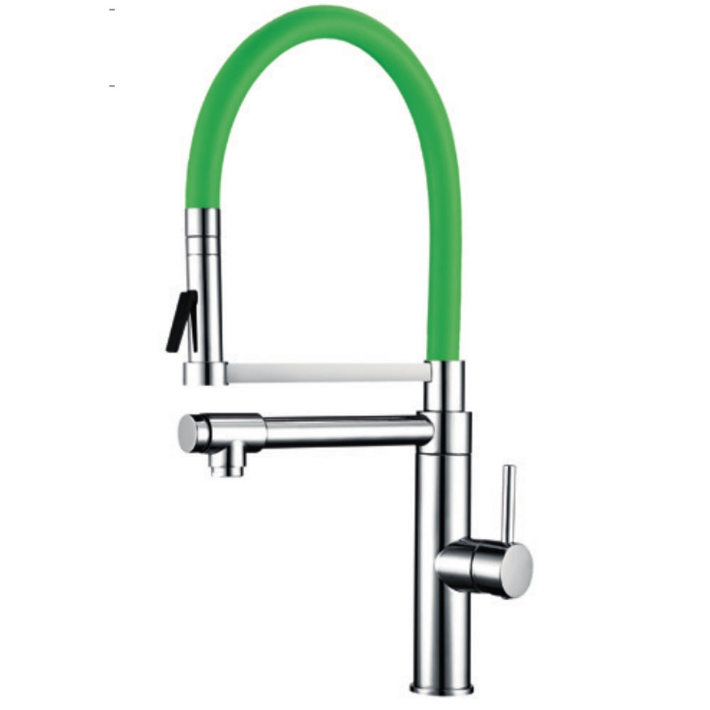 Single-lever vertical sink mixer with spout | Green - 