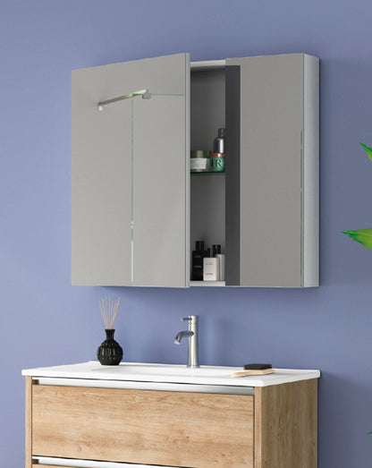 Flash Bathroom Dressing Room with Mirror | Bathroom Dressing Room with Mirror and Glass Shelves | Bathroom Dressing Room 45-55-60-70-80cm 