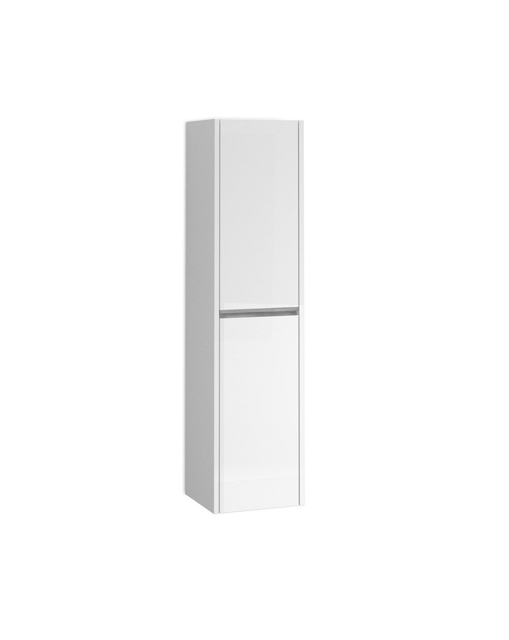 Poker Columna de Baño Suspendida 1 Puerta | Armario Alto Baño Colgante COLOR 140cm de Alto x 34,9cm de Ancho x 32cm de Fondo | Blanco Brillo - 