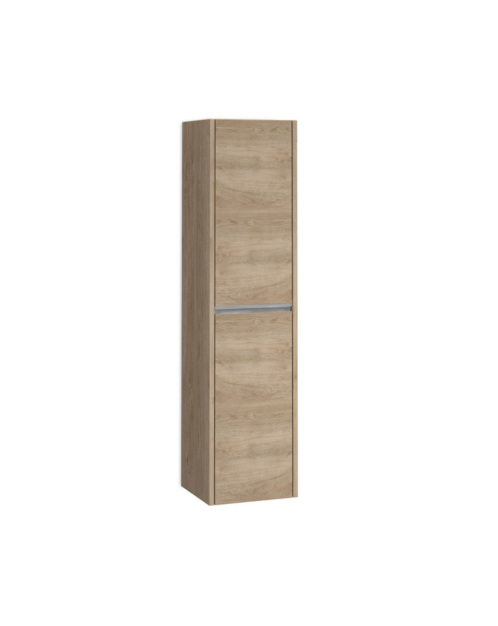 Poker Suspended Bathroom Column 1 Door | Hanging Bathroom Tall Cabinet COLOR 140cm High x 34.9cm Wide x 32cm Deep | Natural Oak  - 