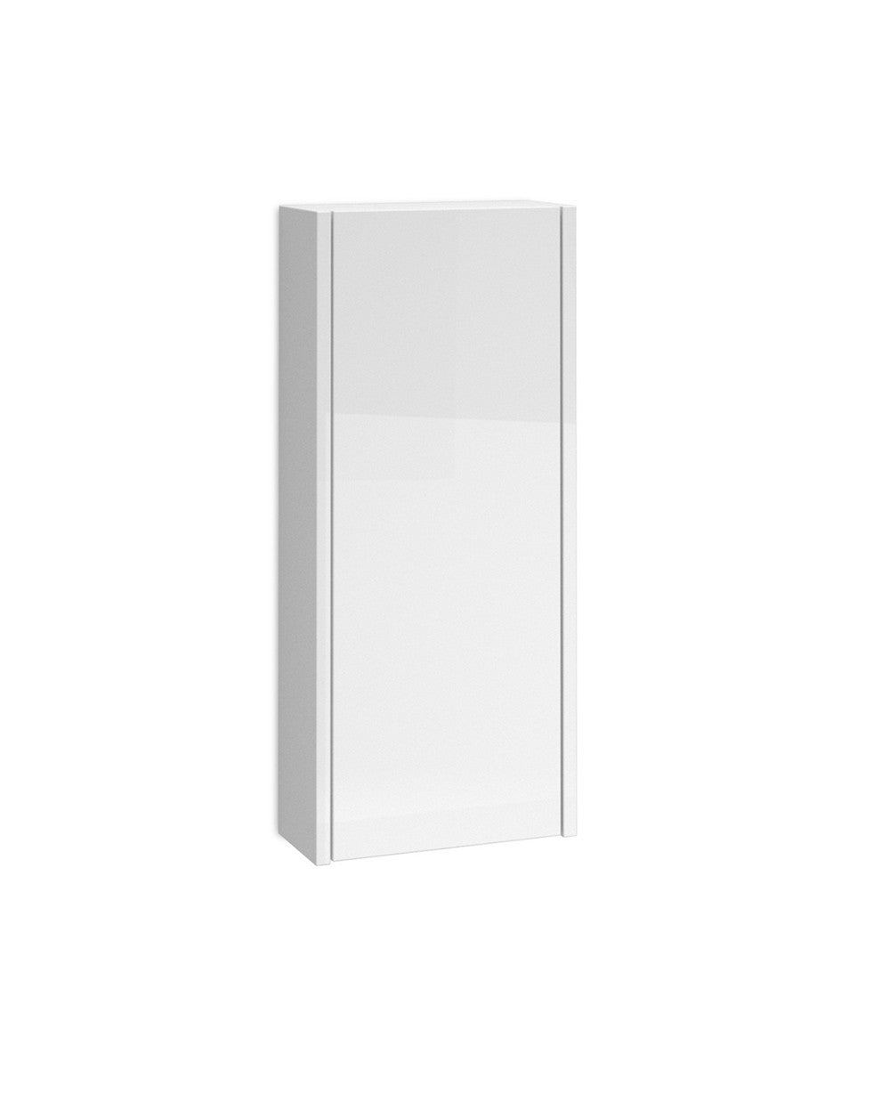 Meuble d'appoint de salle de bain suspendu Joker 1 porte avec fermeture amortie | Meuble de salle de bain suspendu 80x34,9x17cm | Blanc brillant  - 