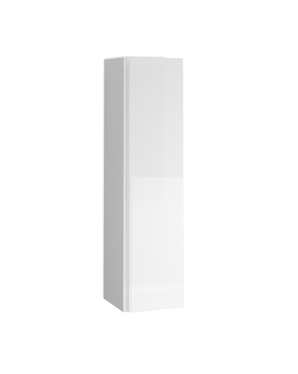 Cairo Suspended Bathroom Column 1 Door | Hanging Bathroom Tall Cabinet 140x34.9x32.2cm | Glossy White  - 